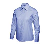 Donna Popeline Manica Lunga Camicia Ufficio Abbigliamento da Lavoro Formale Top