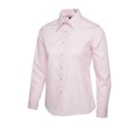 Donna Popeline Manica Lunga Camicia Ufficio Abbigliamento da Lavoro Formale Top