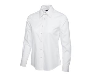 Donna Popeline Manica Lunga Camicia Ufficio Abbigliamento da Lavoro Formale Top