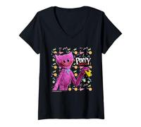 Donna Poppy Playtime Kissy Missy Smile Maglietta con Collo a V