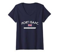 Donna Port Isaac, Cornwall, Inghilterra, Regno Unito, Regno Unito Maglietta con Collo a V