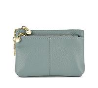 Donna Portamonete Borsello in vera pelle con Portachiavi Coin Purse（Blu）