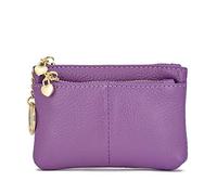 Donna Portamonete Borsello in vera pelle con Portachiavi Coin Purse（Lavanda）