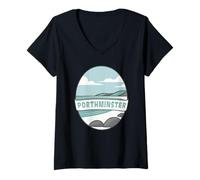 Donna Porthminster Beach St. Ives Cornovaglia Maglietta con Collo a V