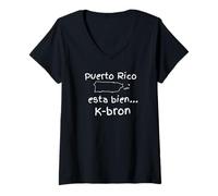 Donna Porto Rico Esta Bien Cabron Maglietta con Collo a V