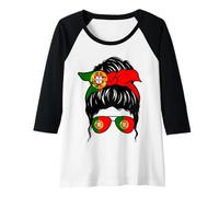 Donna Portoghese Ragazza Portogallo Bandiera Portoghese Donna Portoghese Maglia con Maniche Raglan