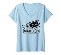 Donna Postal Service Mailwoman Postwoman Postman Mailed It Maglietta con Collo a V