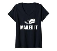 Donna Postal Service Mailwoman Postwoman Postman Mailed It Maglietta con Collo a V