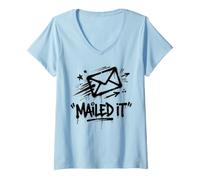 Donna Postal Service Mailwoman Postwoman Postman Mailed It Maglietta con Collo a V