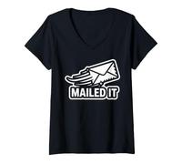 Donna Postal Service Mailwoman Postwoman Postman Mailed It Maglietta con Collo a V