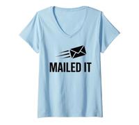 Donna Postal Service Mailwoman Postwoman Postman Mailed It Maglietta con Collo a V