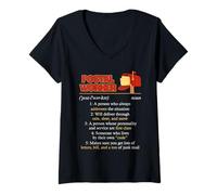 Donna Postal Worker Definizione Servizio di Prima Classe Humor Design Maglietta con Collo a V