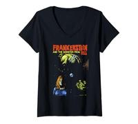 Donna Poster Artistico del Film Frankenstein e Il Mostro dall'inferno Maglietta con Collo a V