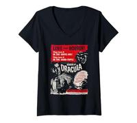 Donna Poster del Film Love That Horror of Dracula con Christopher Lee Maglietta con Collo a V
