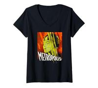 Donna Poster del Film Metropolis 1927 Maglietta con Collo a V