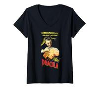 Donna Poster di Dracula con Christopher Lee Maglietta con Collo a V