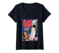 Donna Poster di Film Horror Scope Creep Anni '50 Programmatore di codifica Divertente Maglietta con Collo a V