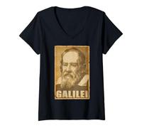 Donna Poster di Propaganda Strappata Galileo Galilei Maglietta con Collo a V
