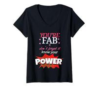 Donna Potenziare la Tipografia al Neon Maglietta con Collo a V