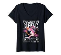 Donna Potere nella magia Anime LV.05 Grafica Maglietta con Collo a V