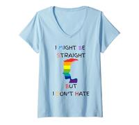 Donna Potrei essere etero ma non odio il gay pride LGBT Maglietta con Collo a V