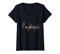 Donna Poughkeepsie New York Vintage design elegante Maglietta con Collo a V