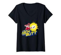Donna Power Rangers Time to Kick Maglietta con Collo a V