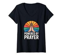 Donna Powered By Prayer Maglietta con Collo a V