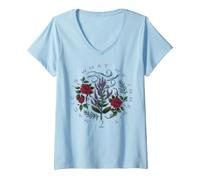 Donna Practical Magic 2 Roses Maglietta con Collo a V