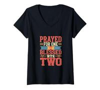 Donna Prayed For One Blessed With Two Gravidanza gemellare |--- Maglietta con Collo a V