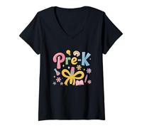 Donna Pre-K Joyful Colors Back To School Vibes Maglietta con Collo a V