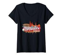 Donna Preferirei Essere a Copenaghen Danimarca Souvenir Maglietta con Collo a V