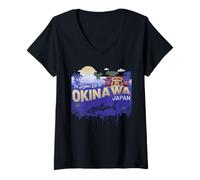 Donna Preferirei Essere a Okinawa Giappone Souvenir Giapponese Vintage Maglietta con Collo a V