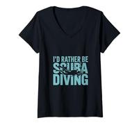 Donna Preferirei essere immersioni subacquee Cool Scuba Diving Maglietta con Collo a V
