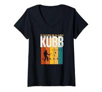 Donna Preferirei Giocare a Kubb Viking Chess Funny Kubb Maglietta con Collo a V
