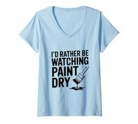 Donna Preferirei Guardare la Vernice asciutta Maglietta con Collo a V