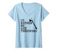 Donna Preferisco LANCIARE L'ASCIA - Throw Axes Meme Maglietta con Collo a V