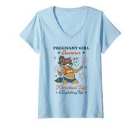 Donna Pregnant Girl Summer Feral Raccoon Lover Funny 4th July Maglietta con Collo a V