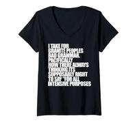 Donna PRENDO per Granito Grammatica Cattiva Meme pacificamente Divertente Maglietta con Collo a V