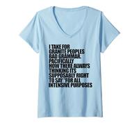 Donna PRENDO per Granito Grammatica Cattiva Presumibilmente Divertente Beme Maglietta con Collo a V