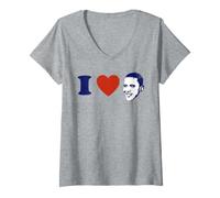 Donna Presidente Barack Obama Cuore Amore Souvenir Maglietta con Collo a V