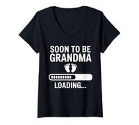 Donna Presto per essere la nonna 2025 Promosso a Nonna Mothers Day Maglietta con Collo a V
