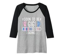 Donna Presto sarà Gigi 2026 Caricamento Annuncio di Gravidanza 2026 Maglia con Maniche Raglan