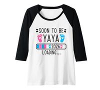 Donna Presto sarà Yaya 2026 Caricamento Annuncio di Gravidanza 2026 Maglia con Maniche Raglan