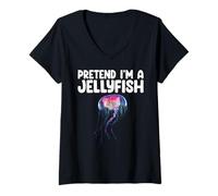 Donna Pretend I'm A Jellyfish Kids Men Women Costume Maglietta con Collo a V