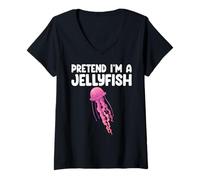 Donna Pretend I'm A Jellyfish Kids Men Women Costume Maglietta con Collo a V