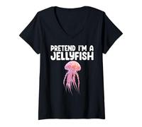 Donna Pretend I'm A Jellyfish Kids Men Women Costume Maglietta con Collo a V