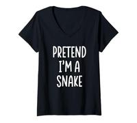 Donna Pretend I'm A Snake Easy Last Minute Halloween Costume Maglietta con Collo a V