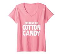 Donna Pretend I'm Cotton Candy T-Shirt Easy Halloween Costume Maglietta con Collo a V