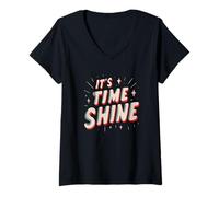 Donna Pretty It's Time Shine - Costume per Bambini e Bambine Maglietta con Collo a V
